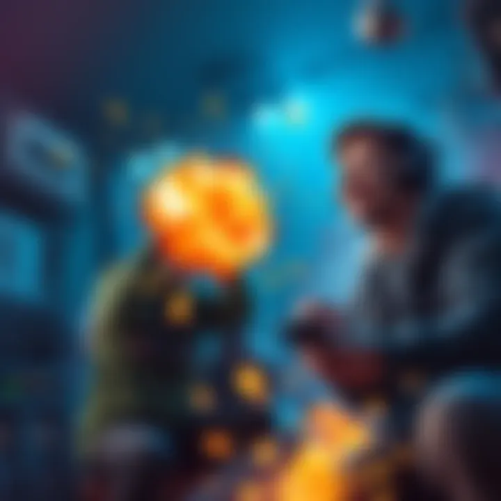 A gamer laughing at a sticky bomb explosion in a game, showcasing humorous moments from skill builds.