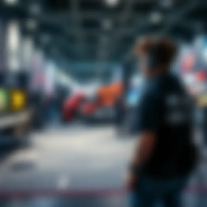 Stolen Gaming Equipment A devastated game developer stands next to an empty booth at Gamescom, showing signs of distress after theft of gear.