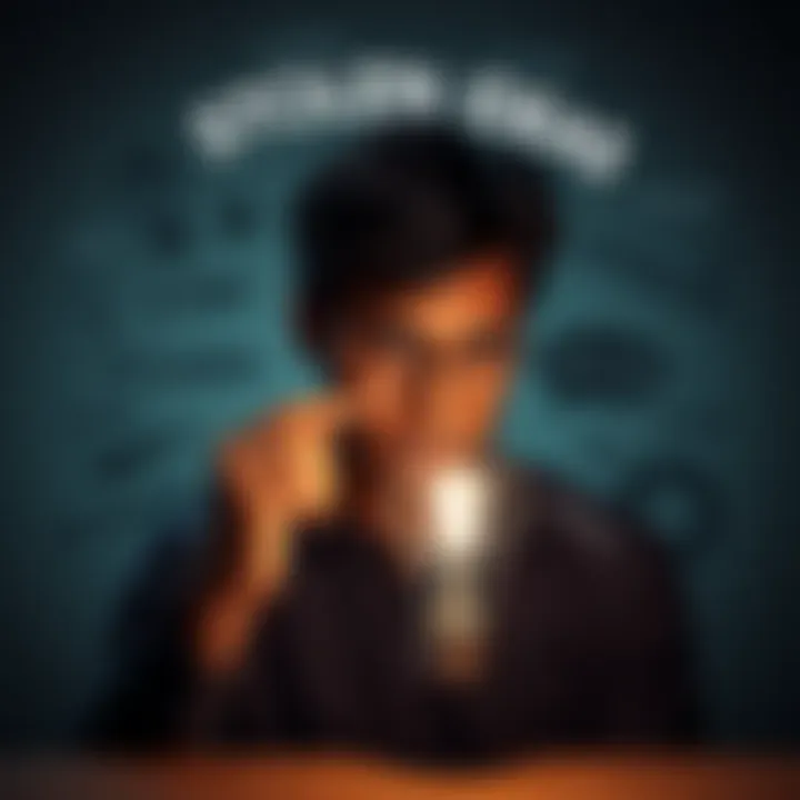 A person pondering over a lightbulb with phrases and symbols representing stolen ideas around them.