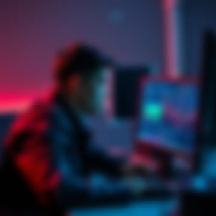 A person looking at their computer screen while managing email notifications, focused on disabling alerts for successful trades.