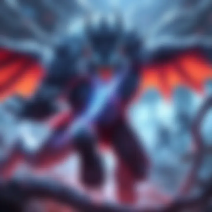 A powerful character called Storm Beast unleashing its abilities in a competitive game, showcasing strength and dominance during play.