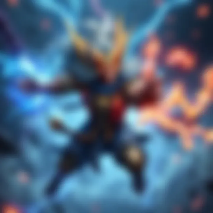 A character resembling a powerful storm with electric abilities, surrounded by swirling winds and lightning, showcasing an engaging game scene.