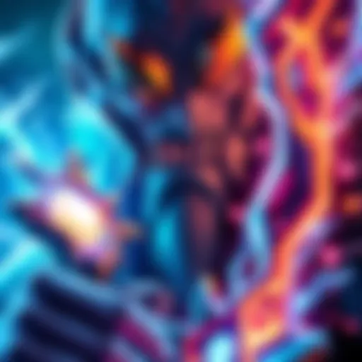 Storm Spirit with Sange A close-up of Storm Spirit, a character in a game, showcasing his electric powers and the Sange item glowing on his weapon.