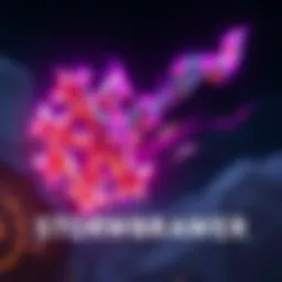 A fantasy axe resembling Stormbreaker, glowing with magic energy in a video game setting