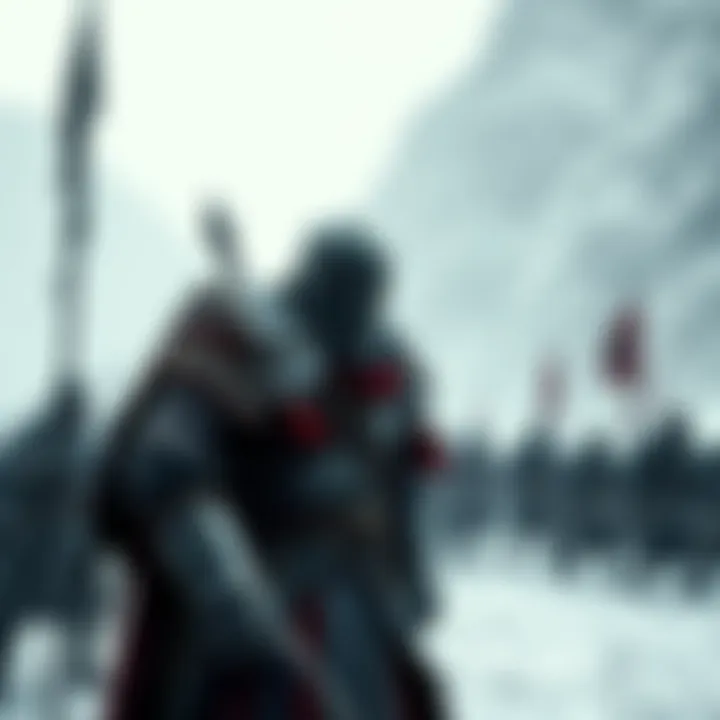A Stormcloak soldier stands ready for battle, displaying a fierce loyalty and determination in the snowy landscape of Skyrim.