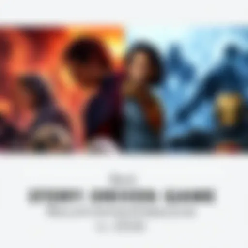 A collection of story-driven game covers featuring emotional scenes and engaging characters