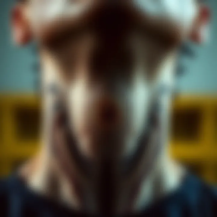 Strange Mark on Neck A close-up view of a person's neck showing an unusual mark, prompting curiosity about its nature.