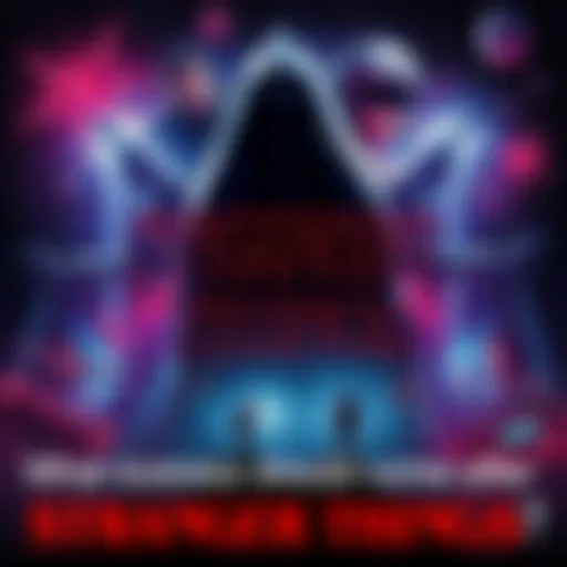 A visual representation of new characters and themes that could emerge in the Stranger Things franchise after Chapter 2, featuring a dark, mysterious backdrop with hints of 1980s nostalgia.