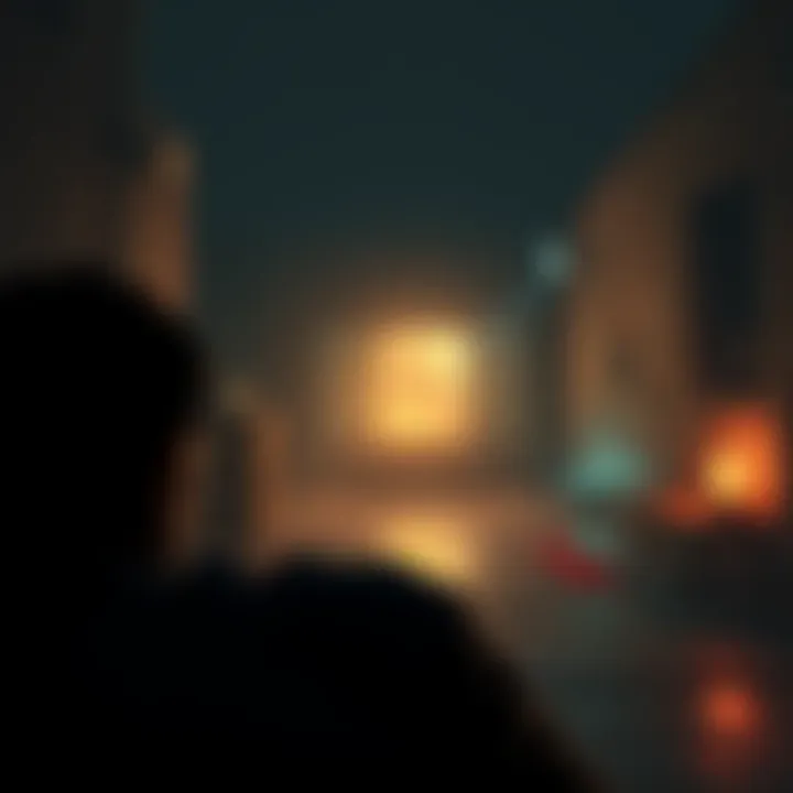 A screenshot showing a scene from the Strangers point-and-click adventure game, featuring basic graphics and cryptographic elements.