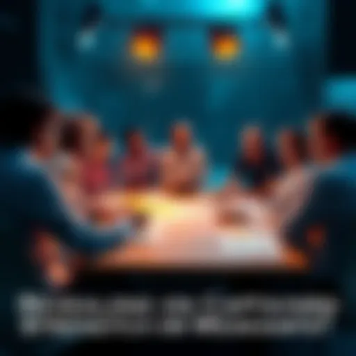 A group of people engaged in a serious discussion around a table with maps and charts, analyzing strategies related to captains, showcasing the impact of intelligence on decision making.