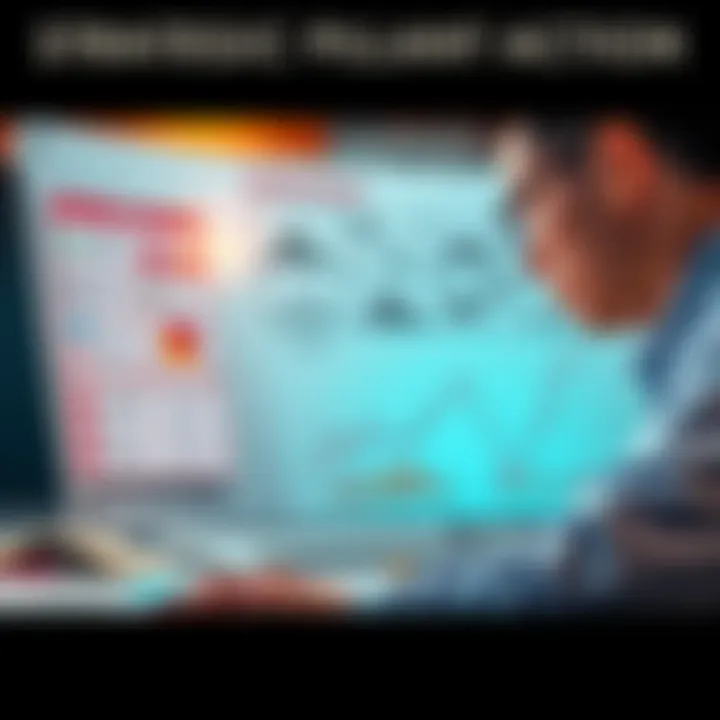 A determined person analyzing a strategy board with notes and visual aids, symbolizing innovative thinking and resilience.