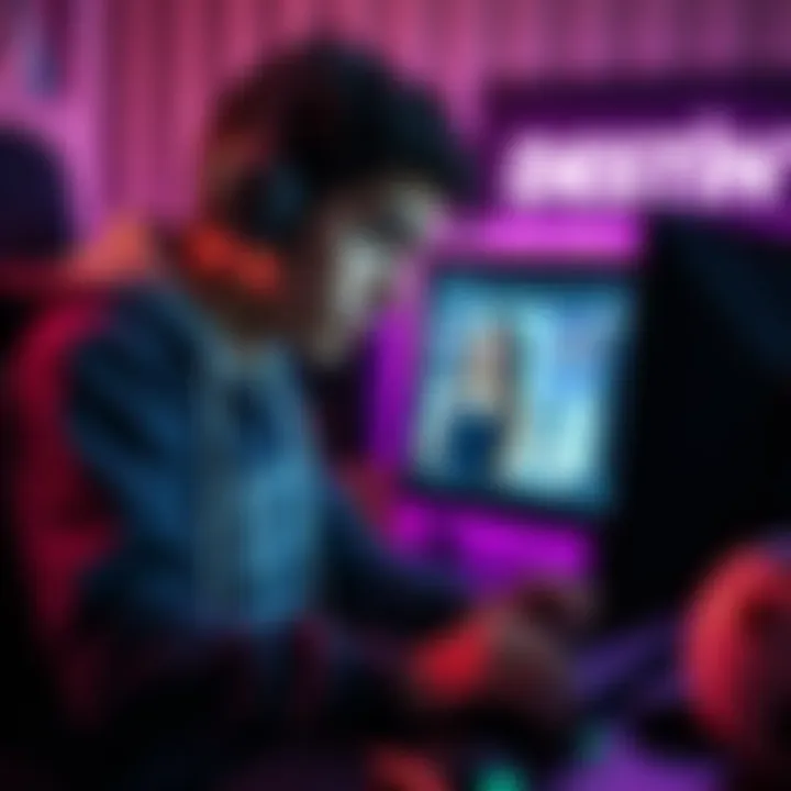 Streamer Destiny looks upset while reading messages on his computer, with a video clip of a girl displayed on the screen.