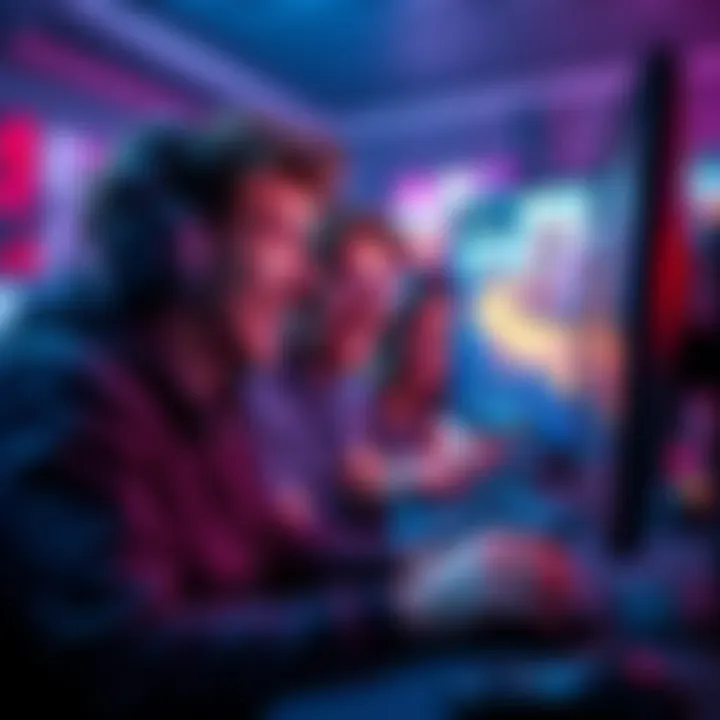 Streamer laughing at game bug A gamer laughing with friends while streaming, showing a funny glitch on screen