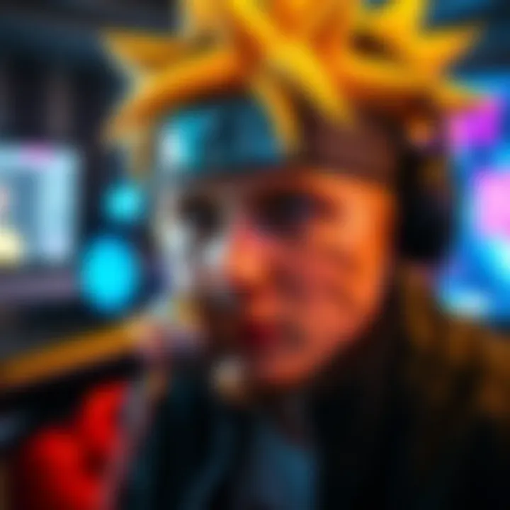 Streamer Naruto claims he is a victim of cyberbullying amid accusations of harassing Jean Promanove, with a serious expression and a microphone in hand.