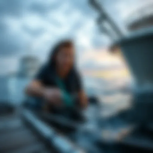 A German streamer looking shocked as his phone falls into a boat dock during a live stream.