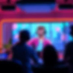 Streamer Transitioning to VTuber A popular streamer chatting with fans as a vibrant virtual character on screen, showcasing an immersive VTuber experience.