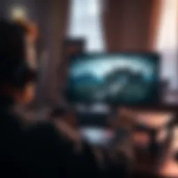 A person playing Skyrim on a Steam Deck while streaming from a PC, showcasing the game interface and the device in use.