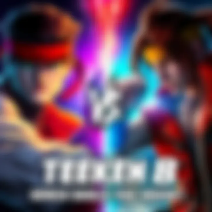 Street Fighter vs Tekken Comparison A split image showing characters from Street Fighter 6 on one side and Tekken 8 on the other, highlighting the two games' unique styles.