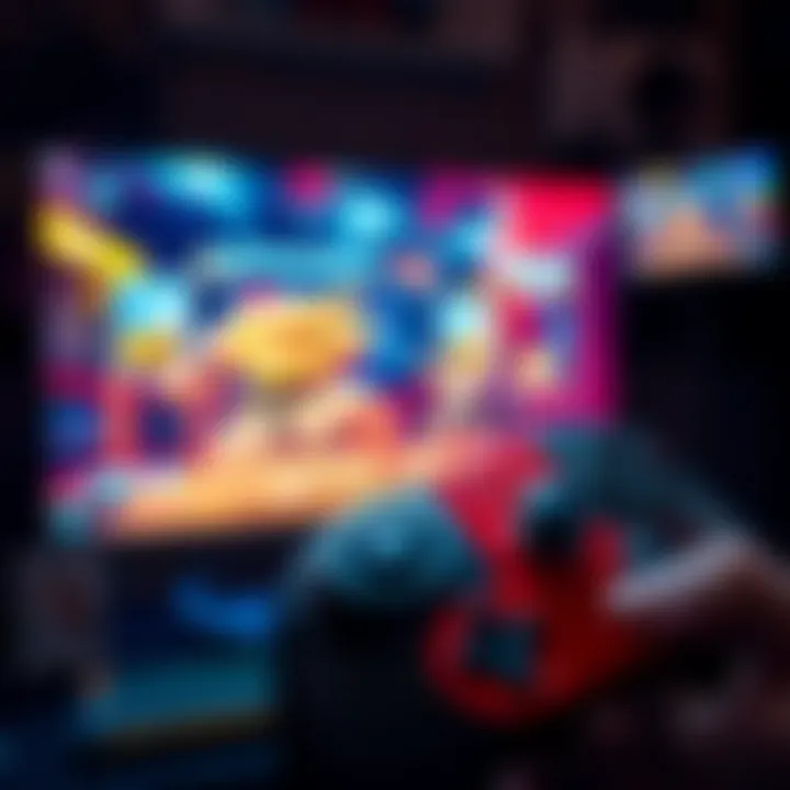 A close-up of a gaming setup featuring Street Fighter 6 on screen, with a controller in hand and buzz from the gaming community visible in the background.