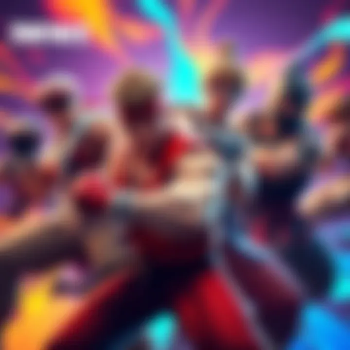 Street Fighter skins in Fortnite Colorful Street Fighter characters appear in Fortnite fighting poses with a vibrant background