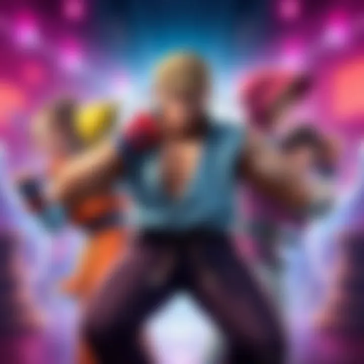 Street Fighter Item Shop Street Fighter characters featured in the item shop, showcasing new gear and items available for purchase.