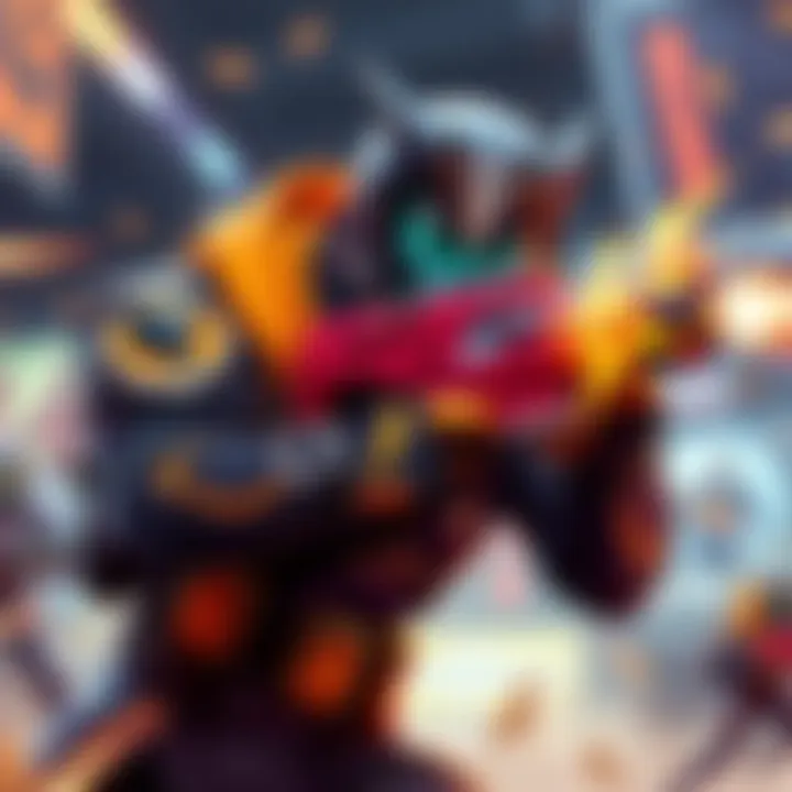 A character wearing Striker gear firing rapidly, showcasing its high damage output in a competitive gaming scenario.