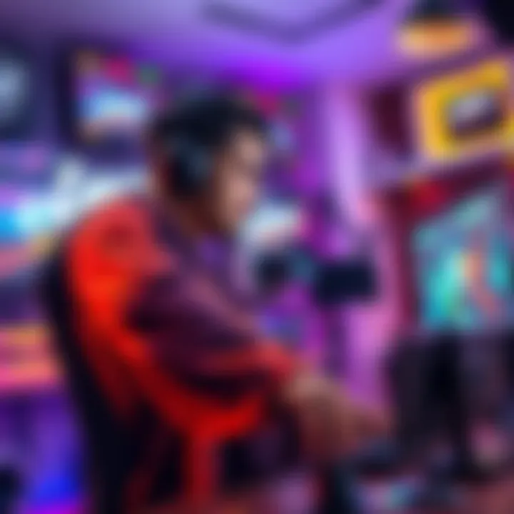 A gamer sharing powerful build strategies for the Lawless Frontier game with a vibrant gaming setup in the background.