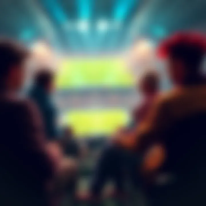 Fans sharing opinions on the strongest players in various roles at the stadium