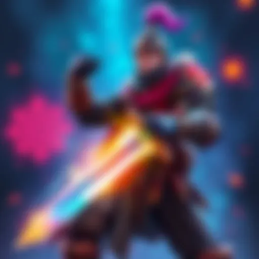 Struggling Class Warrior in Gaming A warrior character from the Struggling Class wielding a sword, surrounded by glowing buffs and energy effects, reflecting gameplay dynamics.