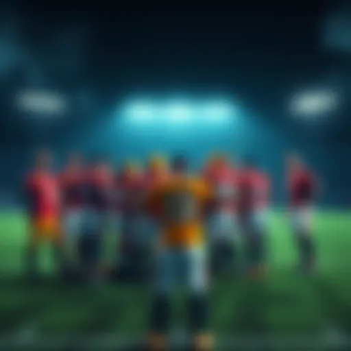 A dejected sports team huddles together on the field after a tough game, showing expressions of disappointment and concern about their future.