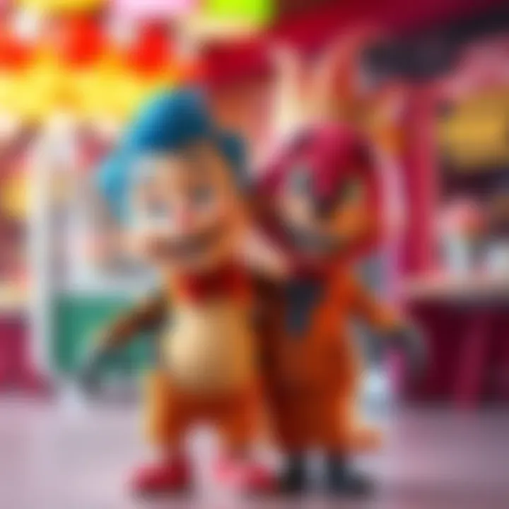 Stu stands beside Sweet Tooth, showcasing their unique bond and friendship in a colorful setting.