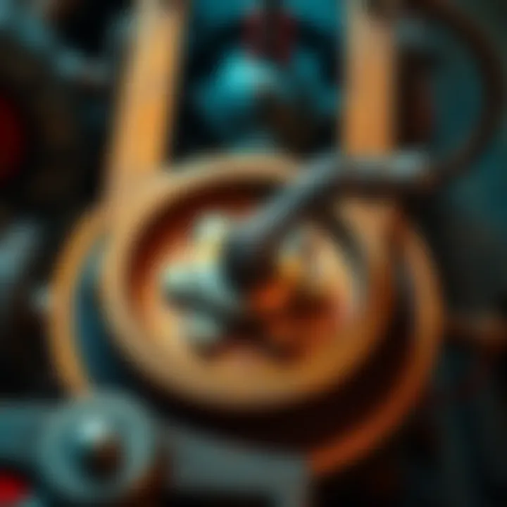 A close-up of a stuck crank mechanism in Library Tower, showing the tension in the handle and surrounding environment.