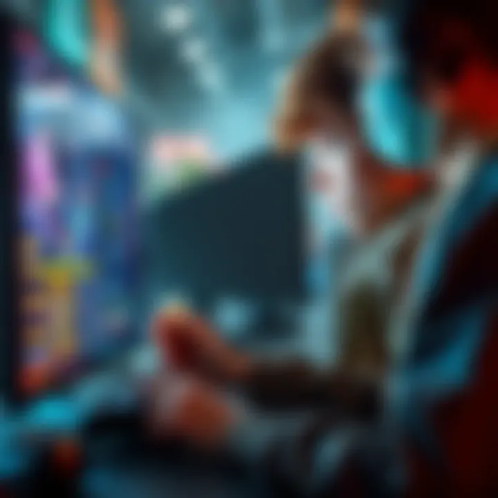 A student focused on a computer screen while collecting in-game currency, illustrating strategies to earn more in-game resources.