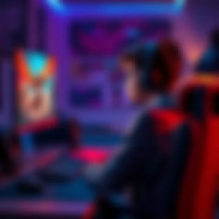 A student sits at a desk, looking at a gaming screen while contemplating the purchase of the USS9 mythic skin