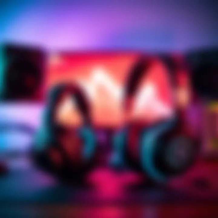 A side-by-side view of studio headphones and gaming headphones on a desk, showcasing their design differences.