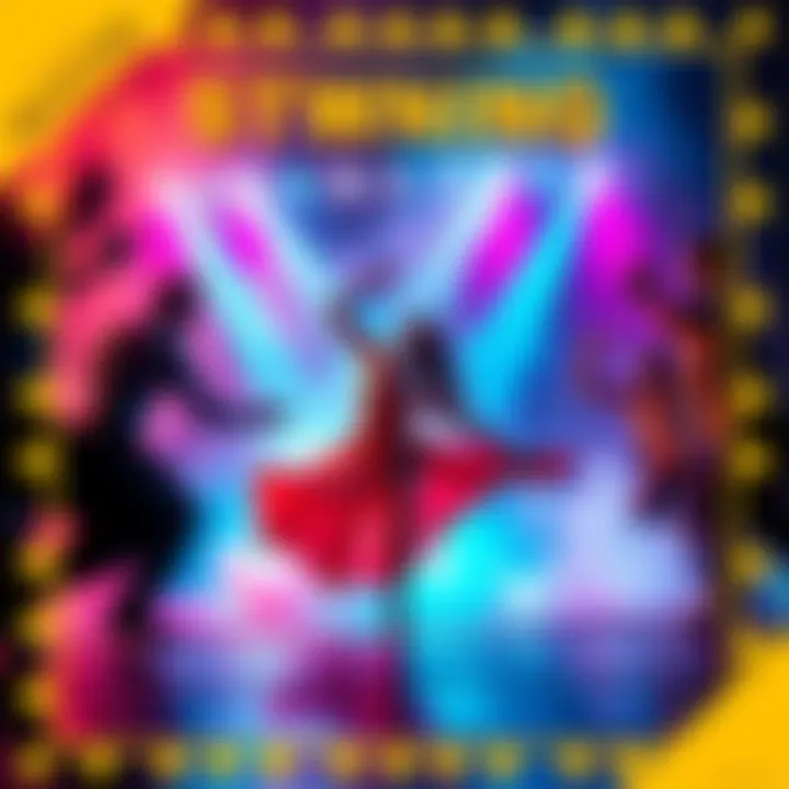 A vibrant scene from the latest movie showcasing dynamic choreography and impressive lighting effects