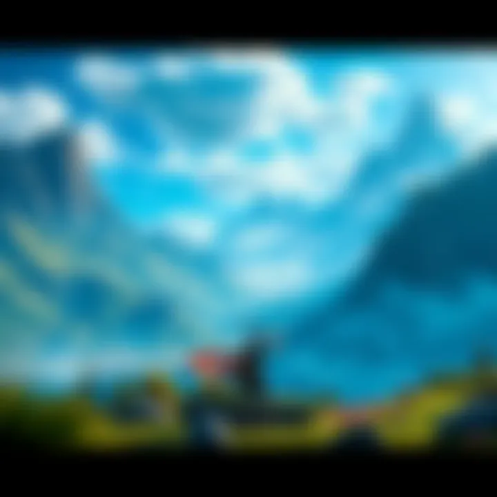 A vibrant scene from the latest game showing colorful landscapes and detailed character designs