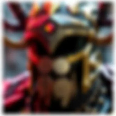 Close-up of the Styanax Prime Helmet, featuring visible dangling coins that could interfere with accessories like syandanas and ephemera.