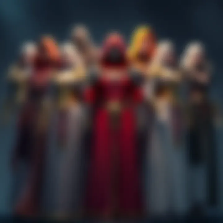 Various early game armor sets including dresses and robes from Elden Ring displayed together