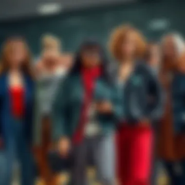 A group of fashionable individuals wearing trendy outfits associated with left-wing culture.