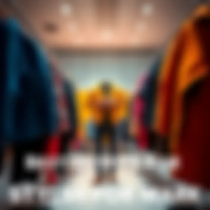 A selection of fashionable outfits that suit Mark's character, featuring various styles and colors on hangers