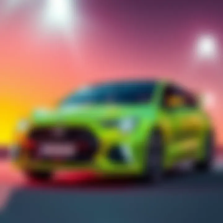 A brightly colored vehicle showcasing its stylish new design and fresh look