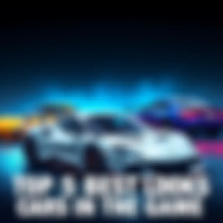 A collection of visually appealing cars from popular video games, showcasing designs like the Takumi, Fennec, Dingo, Jäger 619, and Dominus.