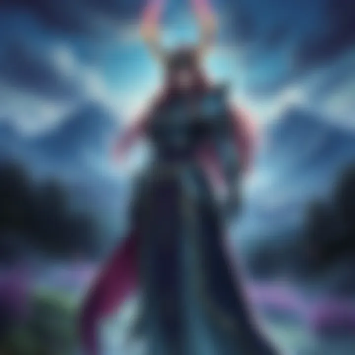 A female character in elegant armor, standing confidently in a fantasy landscape, reflecting beauty and strength in Elden Ring style.