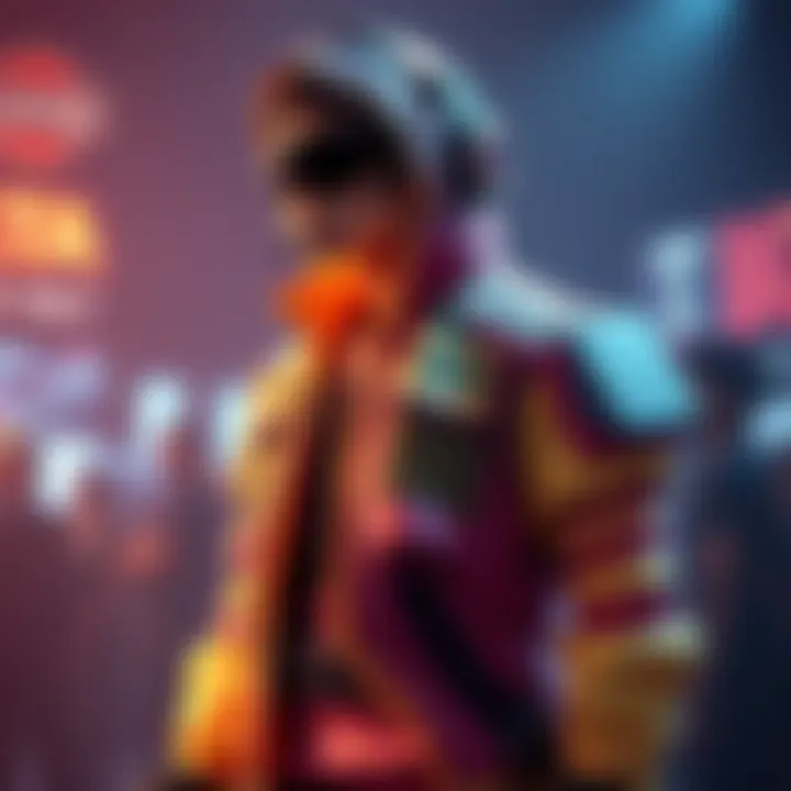 A colorful and stylish character outfit from a popular video game, featuring unique design elements.