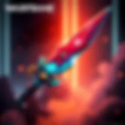 Stylish Melee Weapon in Warframe A striking melee weapon from Warframe, showcasing its sharp design and bold colors.