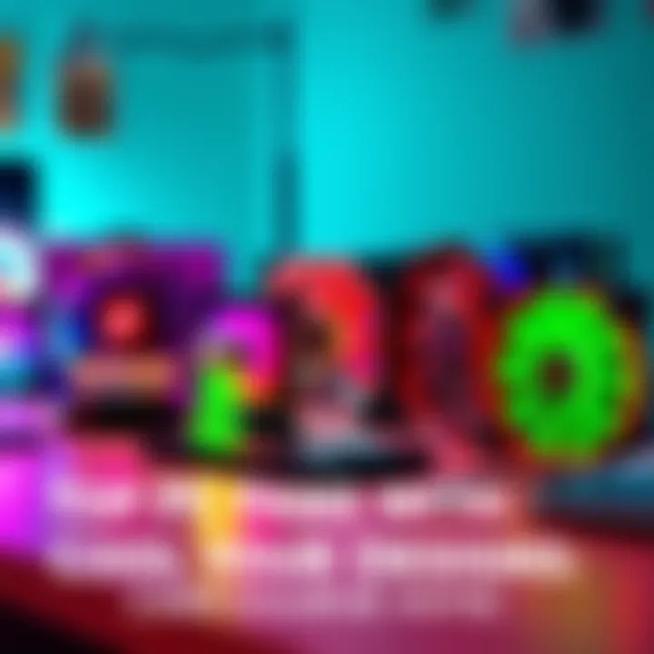 Colorful and unique PC fans showcasing different styles and designs on a table