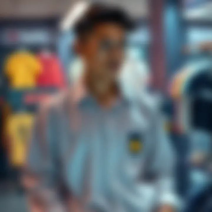 A person wearing a trendy Temu shirt while browsing clothing options online, showcasing a variety of styles suitable for Syph fans.