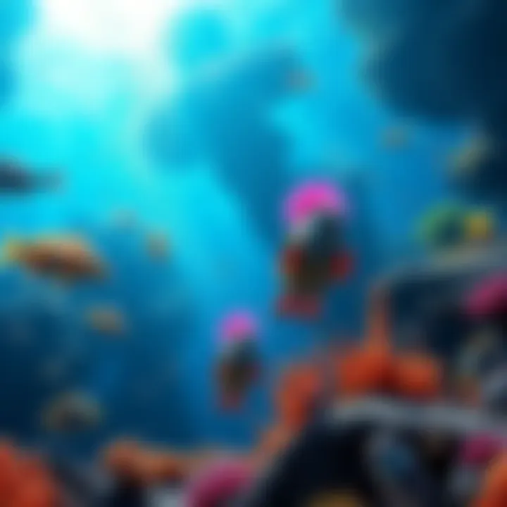 A captivating underwater environment from Subnautica 2 featuring colorful sea life and coral reefs