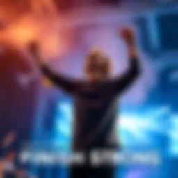 A person celebrating while finishing a project, symbolizing achievement and determination.